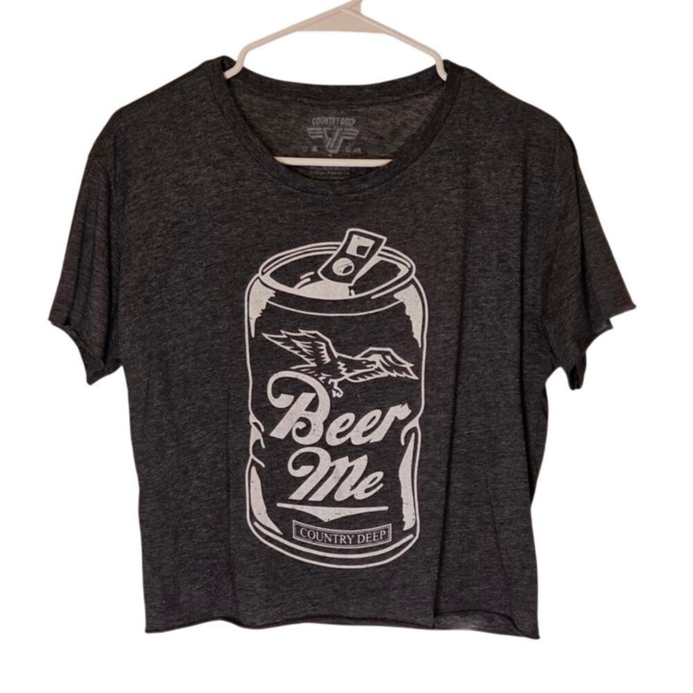 Beer Me Cropped T-Shirt sz L